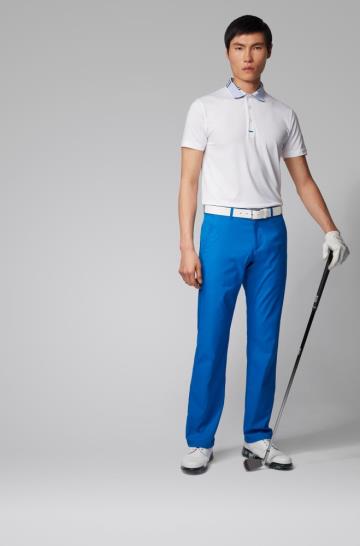 Koszulki Polo BOSS Slim Fit Golf Białe Męskie (Pl68420)
